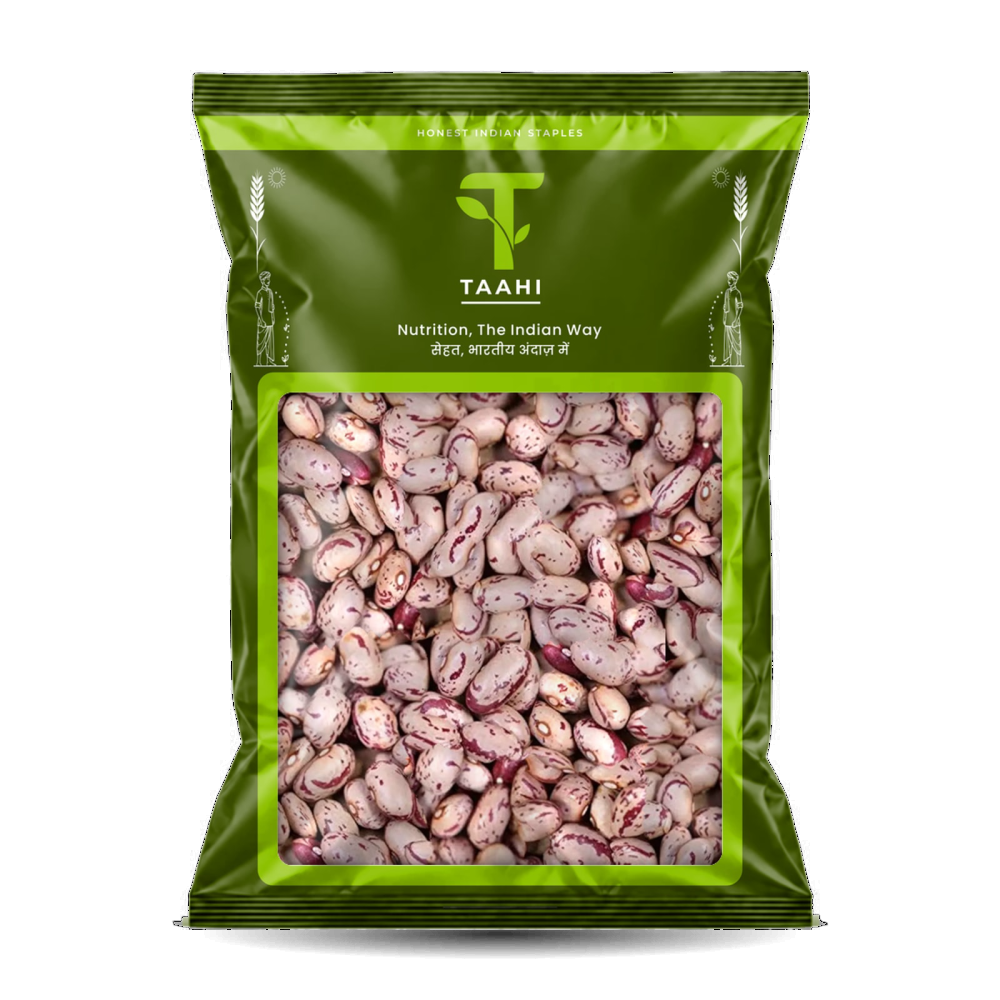 Front of Taahi Unpolished chitra rajma 500 g pack