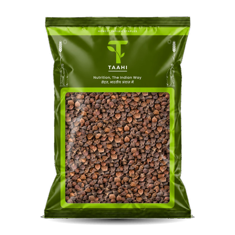 Front of Taahi Unpolished kala chana 500 g pack