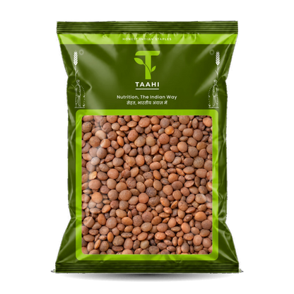 Front of Taahi Unpolished sabut masoor dal 500 g pack