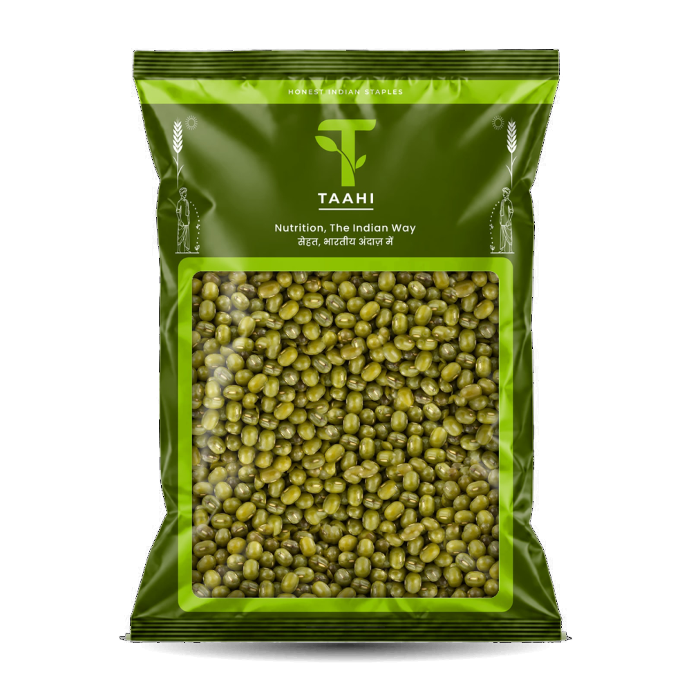 Front of Taahi Unpolished sabut moong dal 500 g pack