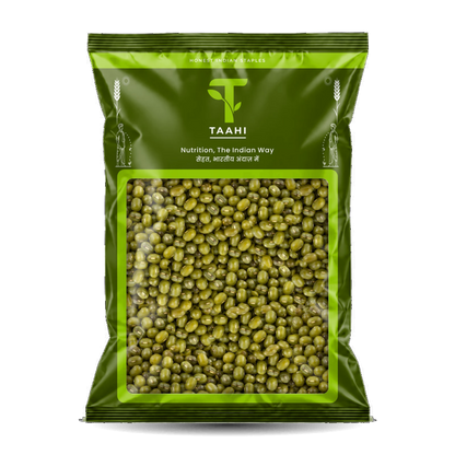 Front of Taahi Unpolished sabut moong dal 500 g pack