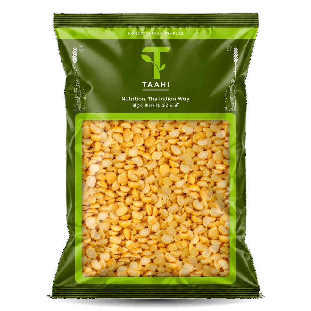 Front of Taahi Unpolished arhar dal 1 kg pack