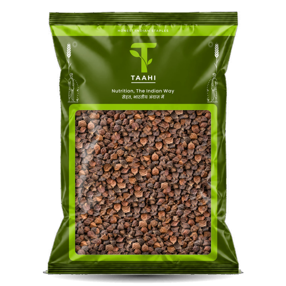 Front of Taahi Unpolished kala chana 1 kg pack