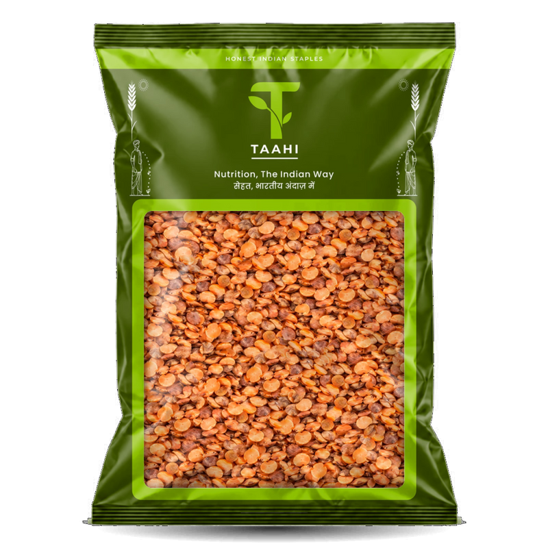 Front of Taahi Unpolished masoor chilka split dal 1 kg pack
