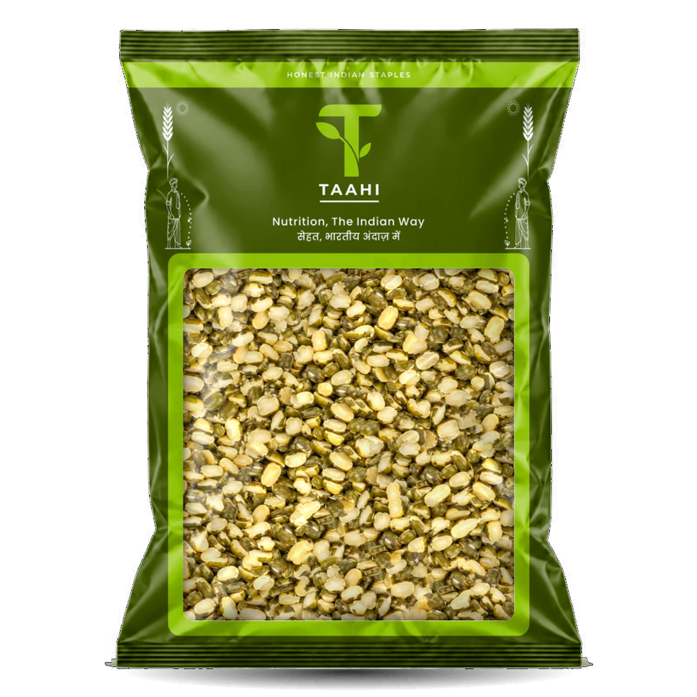Front of Taahi Unpolished moong chilka dal 1 kg pack