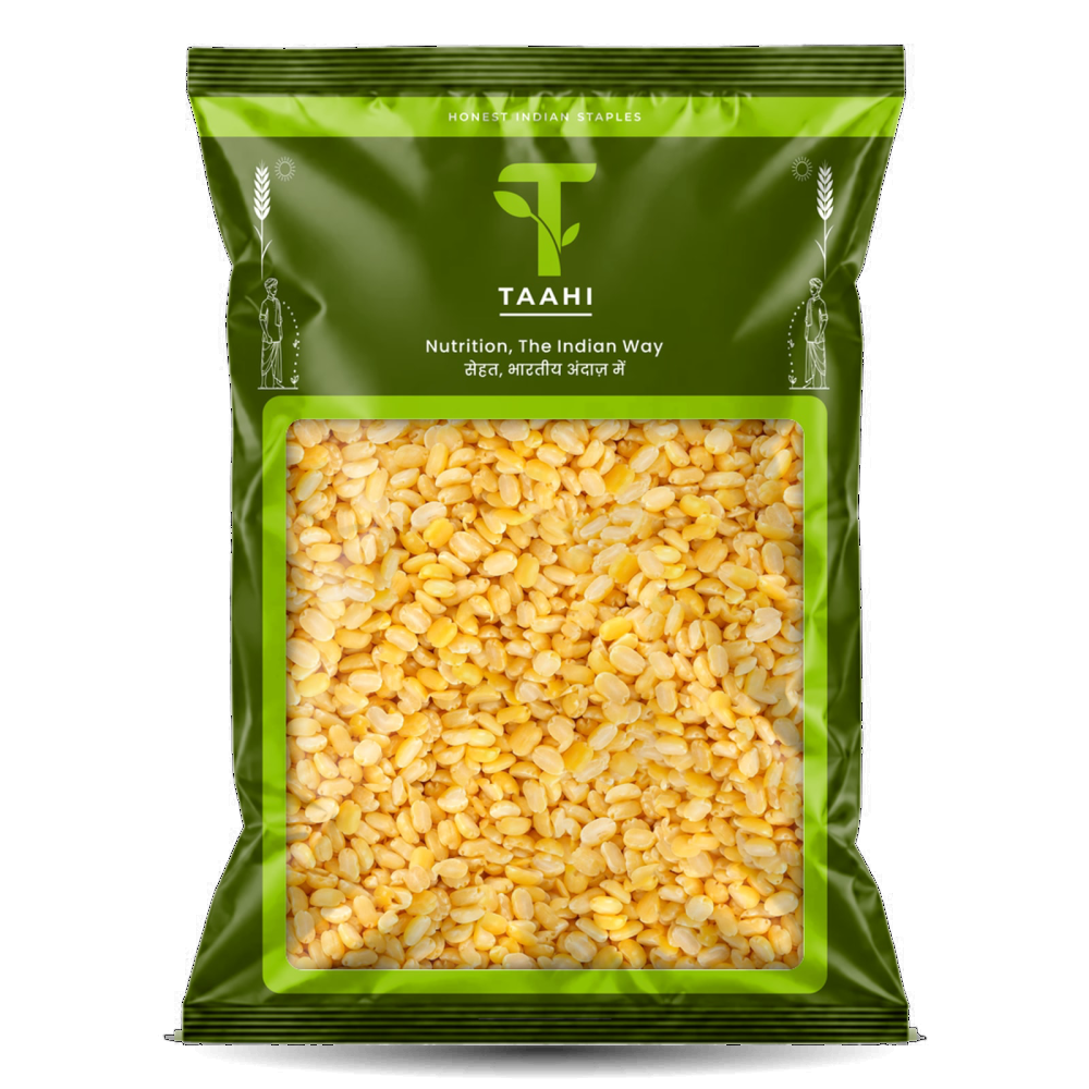 Front of Taahi Unpolished moong dhuli dal 1 kg pack