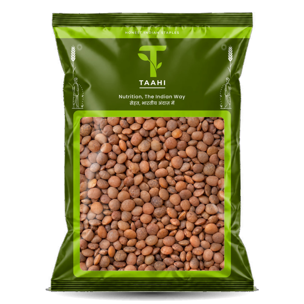 Front of Taahi Unpolished sabut masoor dal 1 kg pack