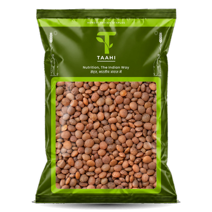 Front of Taahi Unpolished sabut masoor dal 1 kg pack