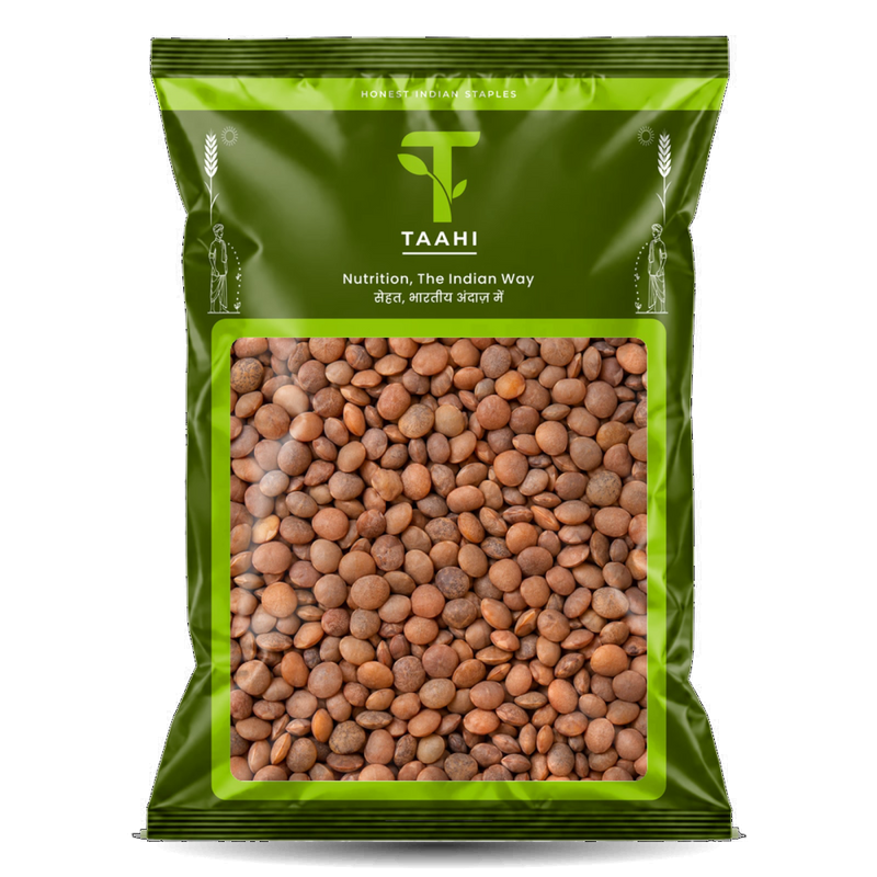 Front of Taahi Unpolished sabut masoor dal 1 kg pack