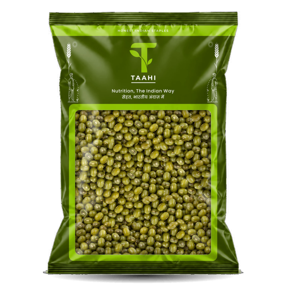 Front of Taahi Unpolished sabut moong dal 1 kg pack