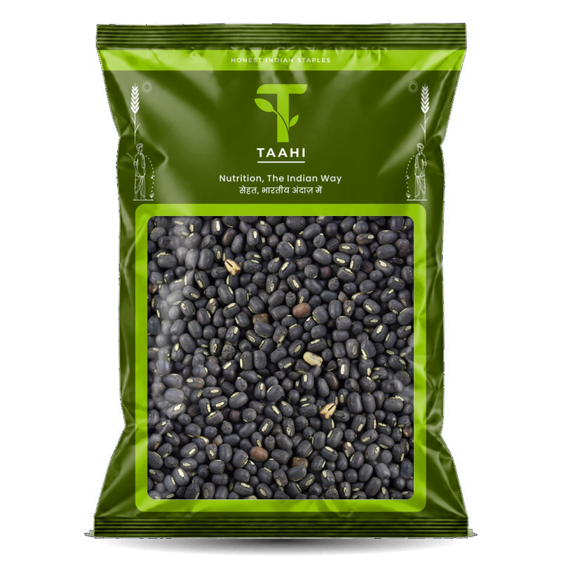 Front of Taahi Unpolished sabut urad dal 1 kg pack